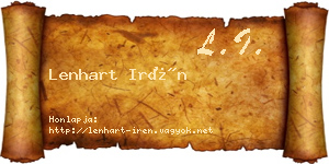 Lenhart Irén névjegykártya
